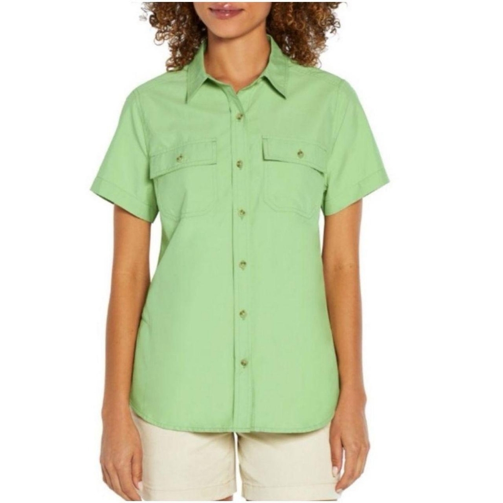 Eddie Bauer Green Casual Button Down Shirt